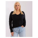 Black fitted plus size knit sweater