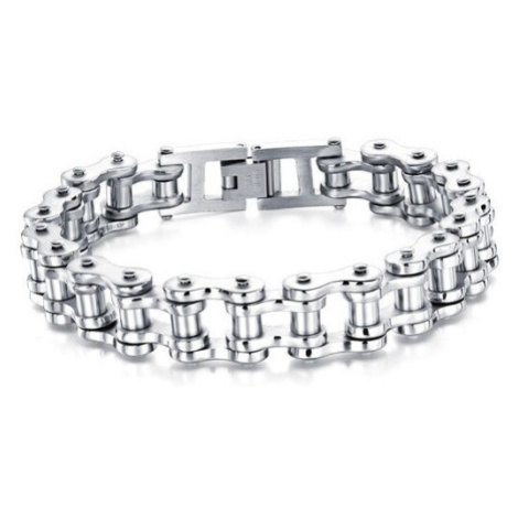 Náramok z chirurgickej ocele Moto Chain strieborný