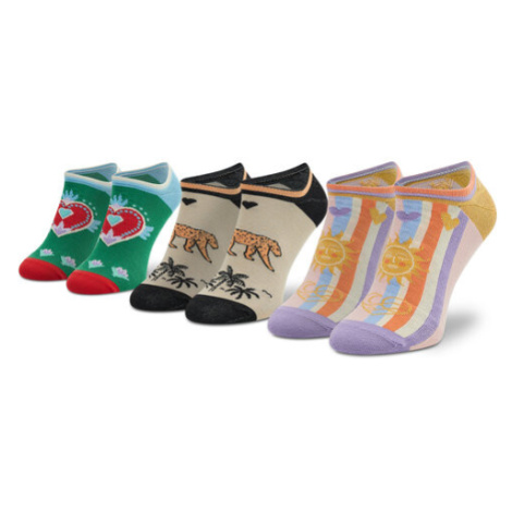 Femi Stories Súprava 3 párov členkových dámskych ponožiek Baleo Farebná