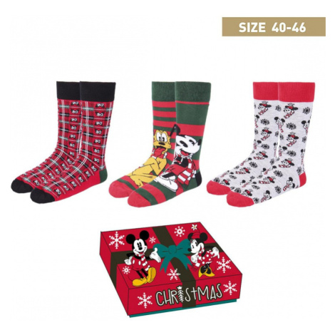 Univerzálne vianočné ponožky MICKEY MOUSE, Sada 3ks Cerda