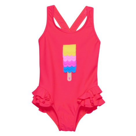 COLOR KIDS-Swimsuit W. Application, diva pink Ružová