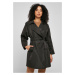 Women's Crinkle Nylon Minimal Trench Coat in Black