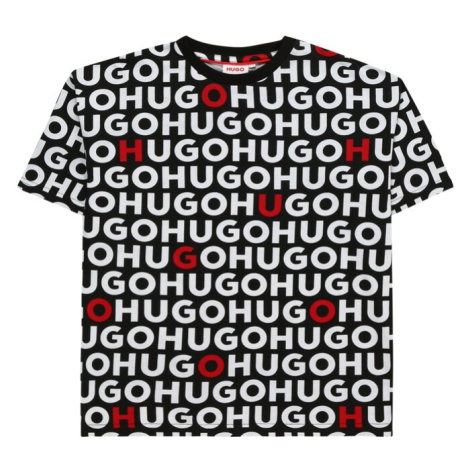 HUGO Tričko  červená / čierna / biela Hugo Boss