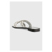 Kožené šľapky Karl Lagerfeld SKOOT dámske, biela farba, KL80429