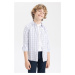 DEFACTO Boy's Checkered Poplin Long Sleeve Shirt