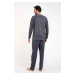 Men's pyjamas Lars long sleeves, long legs - graphite/graphite print