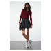 Trendyol Claret Red Crop Zipper Detailed Knitwear Sweater