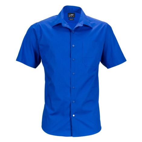 James & Nicholson Pánska košeľa s krátkym rukávom JN644 - Kráľovská modrá