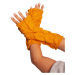 BK098 Pletené rukavice bez prstov - medové