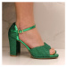 Dámske zelené trblietavé sandále ENVITA