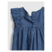 Baby šaty denim ruffle dress Modrá