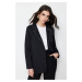 Trendyol Black Collar Stone Detailed Woven Jacket