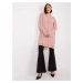 Light pink women's knitted dress with long sleeves