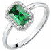 Morellato Trblietavý strieborný prsteň so zeleným kamienkom Tesoro SAIW76 58 mm