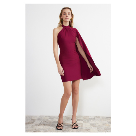 Trendyol Purple Single Sleeve Mini Elegant Evening Dress