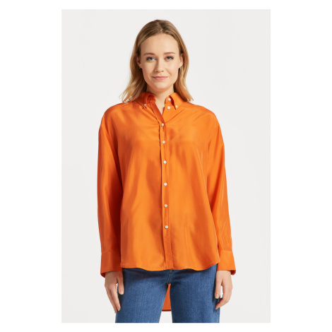 KOŠEĽA GANT RELAXED SILK SHIRT PUMPKIN ORANGE