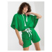 Green summer basic tracksuit with short sweatshirt