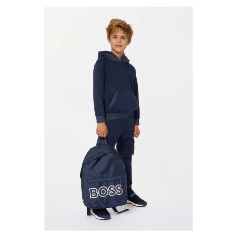 Detský ruksak BOSS tmavomodrá farba, veľký, s potlačou Hugo Boss