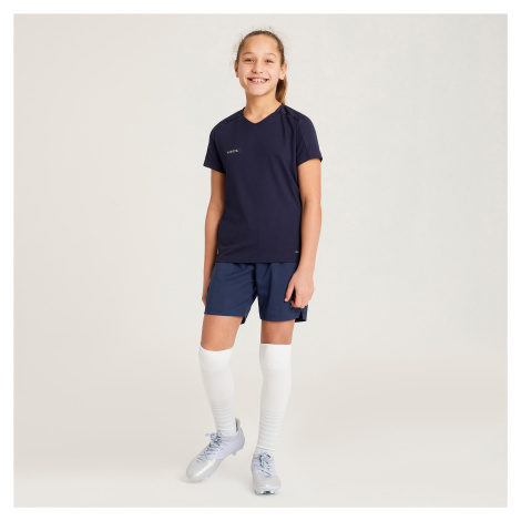 Dievčenské futbalové šortky Viralto modré KIPSTA