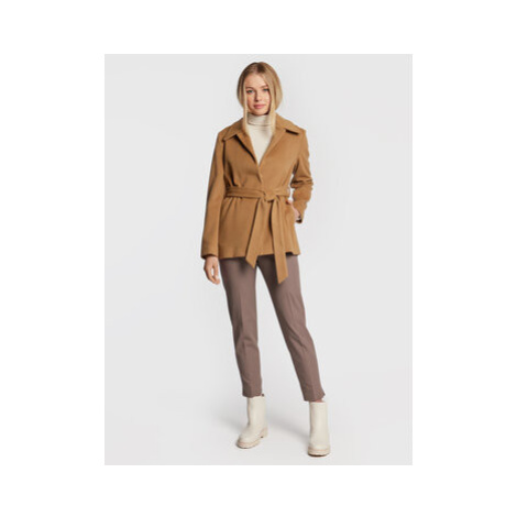 Calvin Klein Vlnený kabát K20K204154 Hnedá Regular Fit