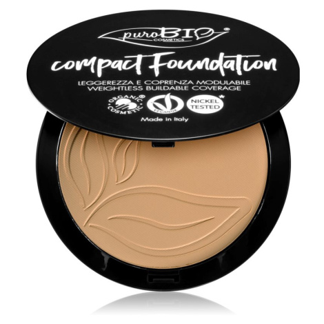 puroBIO Cosmetics Compact Foundation kompaktný púdrový make-up SPF 10 odtieň 01