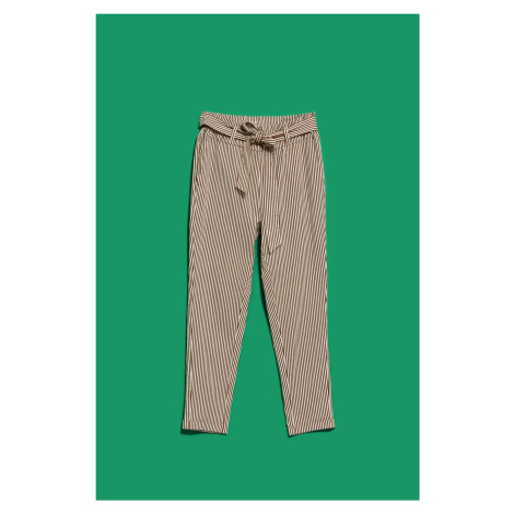 WOMEN'S TROUSERS L-SP-4015 BROWN_OFF WHITE Moodo