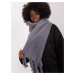 Dark gray women's scarf with fringe