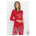 Dámske pyžamo Italian Fashion Kasjana - dlhé bavlnené Červená