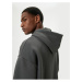 Koton Oversize Sweatshirt Hooded Long Sleeve Kangaroo Pocket Detail Raised