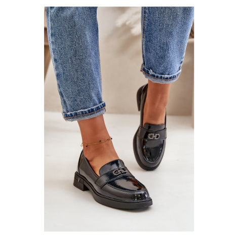 Patent Leather Women's Loafers - Black Vinceza