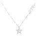Strieborný náhrdelník 925 - jemná retiazka, číra zirkónová hviezda, nápis "HOPE"