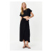 Trendyol Black Tied Viscose Woven Skirt