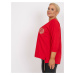 Large red blouse with a small print of Clementina
