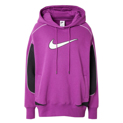 Nike Sportswear Mikina  fialová / čierna / biela