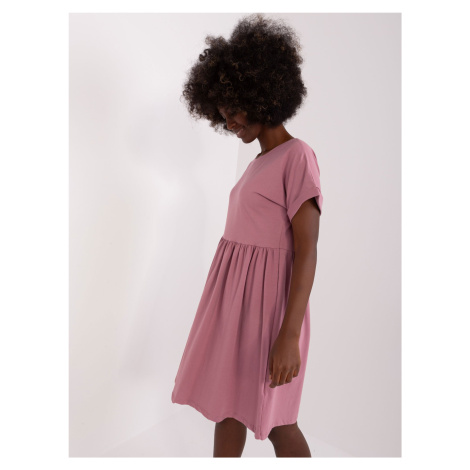 Dusty pink cotton basic dress by Dita RUE PARIS