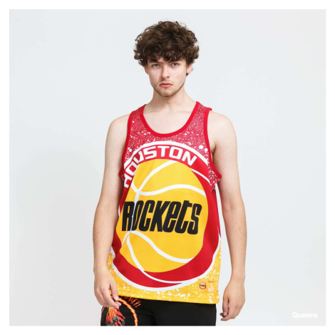 Tričko Mitchell & Ness NBA Jumbotron Mesh Tank Rockets Yellow/ Red/ White