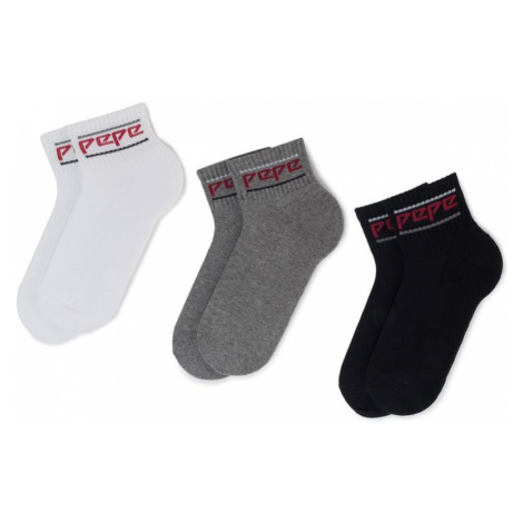 Pepe Jeans Súprava 3 párov kotníkových ponožiek unisex Rib T/Liner North PMU10568 Biela