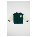 DEFACTO Baby Boy College Collar Snap Closure Double Pocket Seasonal Printed Bomber Cardigan