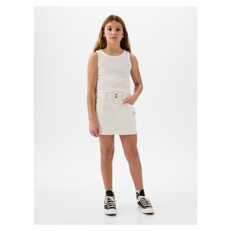 Biela dievčenská rifľová mini sukňa GAP
