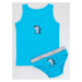 Denokids Shark Boy Blue Undershirt Slip Set