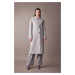 DEFACTO Oversize Wide Mold Double Breasted Collar Woolen Buttoned Long Cashmere Coat