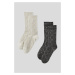 Ponožky Karl Lagerfeld K/Aop Monogram Lurex Socks 2 P Black/White