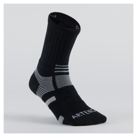 Športové ponožky RS 560 vysoké 3 páry čierno-sivé ARTENGO