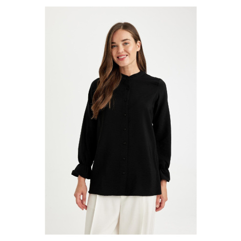 DEFACTO Regular Fit Basic Plain Long Sleeve Shirt