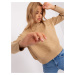 Women's camel asymmetrical sweater with wool