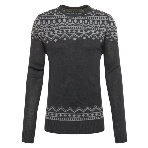 BLEND Sveter 'Knit Pullover'  antracitová / sivá melírovaná