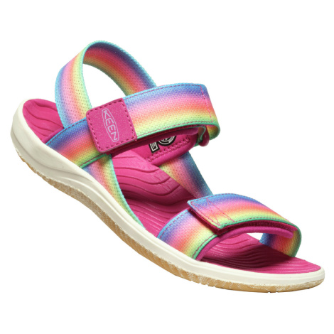 Keen Elle Backstrap Youth Detské páskové letné sandále 10031226KEN rainbow/festival fuchsia