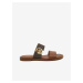 Brown Female Slippers with Leather Details Michael Kors - Ladies