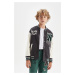 DEFACTO Boys College Collar Snap Closure Double Pocket Seasonal Bomber Cardigan