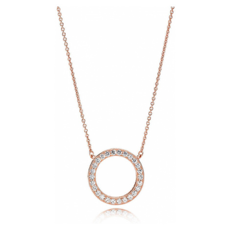 Pandora Bronzový náhrdelník s trblietavým príveskom Rose 580515CZ-45